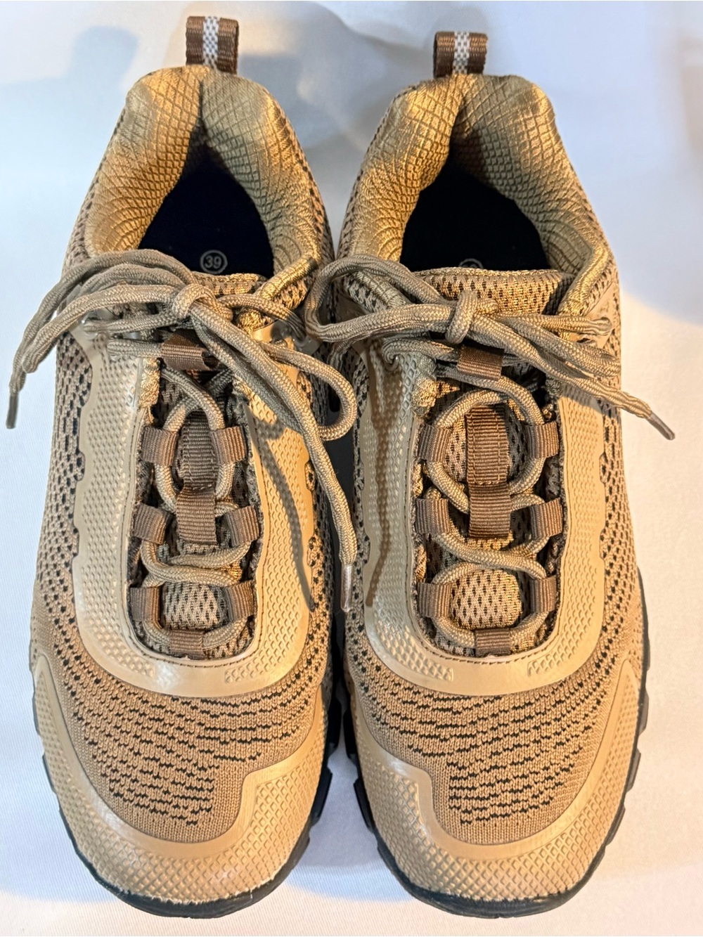 ULOGU Trail Hiking Shoes Tan Brown Athletic Sneakers Women’s US 8.5 EU 39